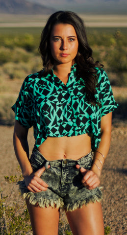 Teal Crop Top