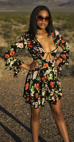 "Garden Goddess" Long Sleeve Dress